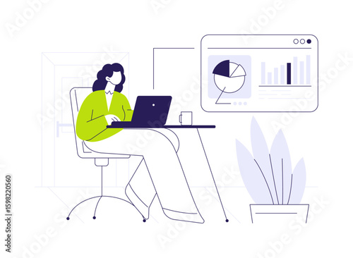 Data visualization software abstract concept vector illustration.