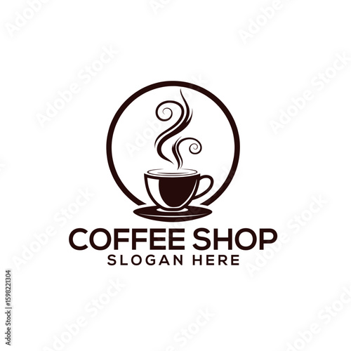 coffee silhouette logo vector line art logo design