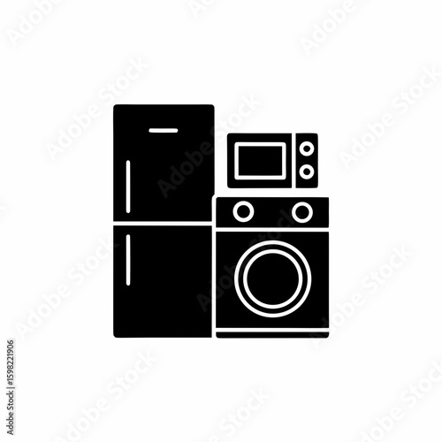 unique Home appliances silhouettes vector silhouette illustration isolated on white background