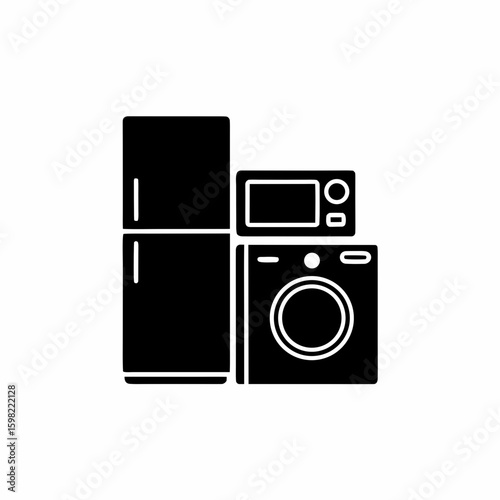 unique Home appliances silhouettes vector silhouette illustration isolated on white background