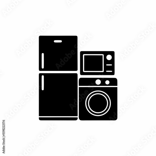 unique Home appliances silhouettes vector silhouette illustration isolated on white background