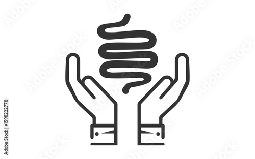 Two hand protecting small intestine image, png protecting hands of a small intestine
