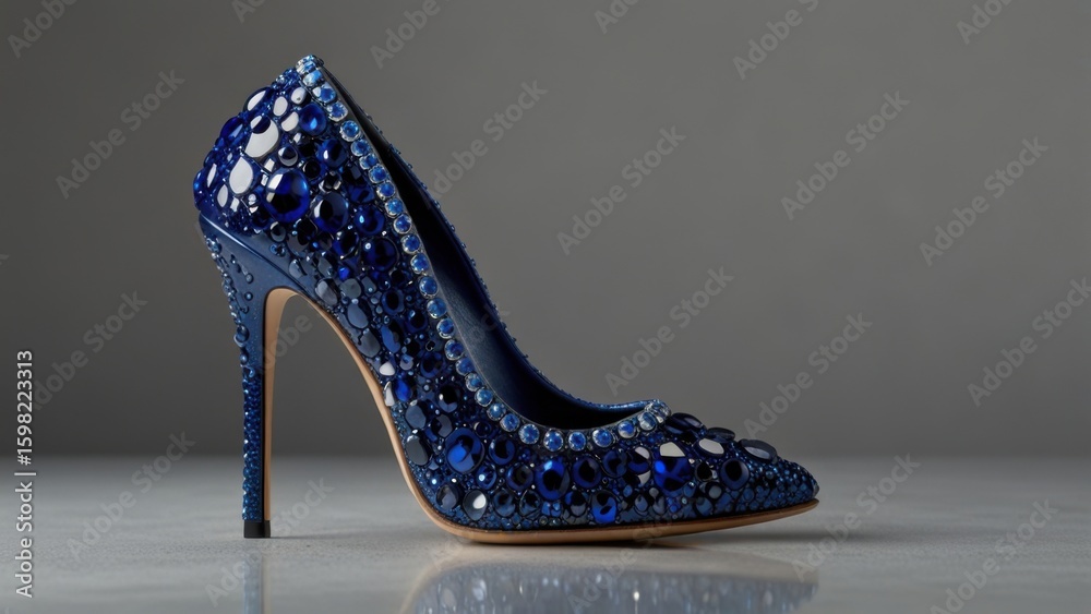Obraz premium Luxury Stilettos Encrusted with Royal Blue Sapphire Gem Accents
