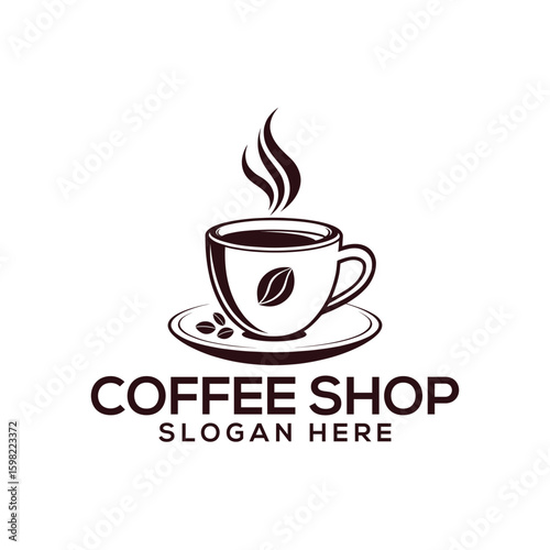 coffee silhouette logo vector line art logo design