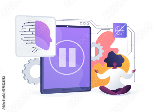 Digital Break Reminder Systems abstract concept vector illustration.
