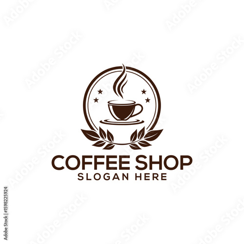 coffee silhouette logo vector line art logo design