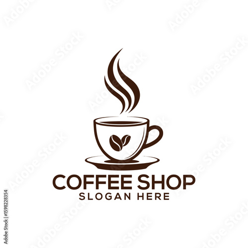 coffee silhouette logo vector line art logo design