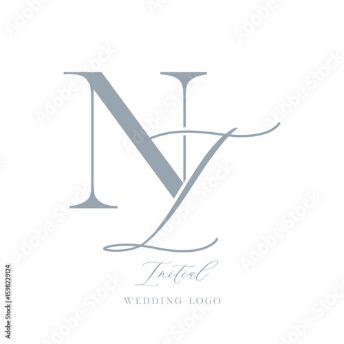 Luxury Wedding Logo with NI Initials