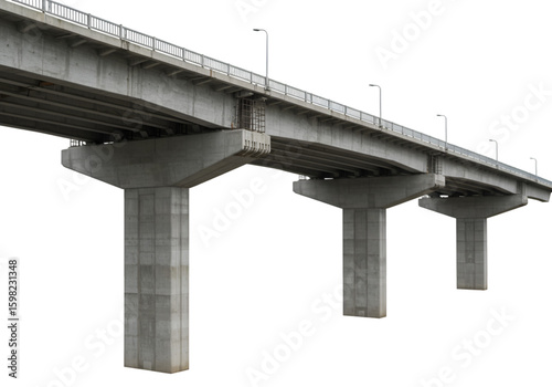 Isolated PNG of Modern Concrete Bridge