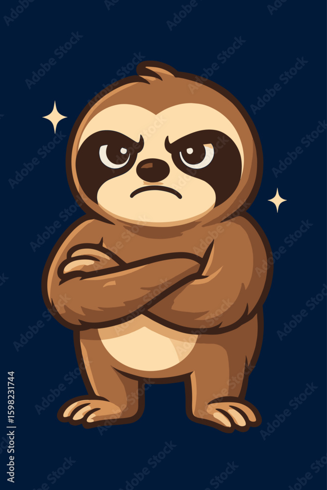 Fototapeta premium Funny Sloth vector illustration