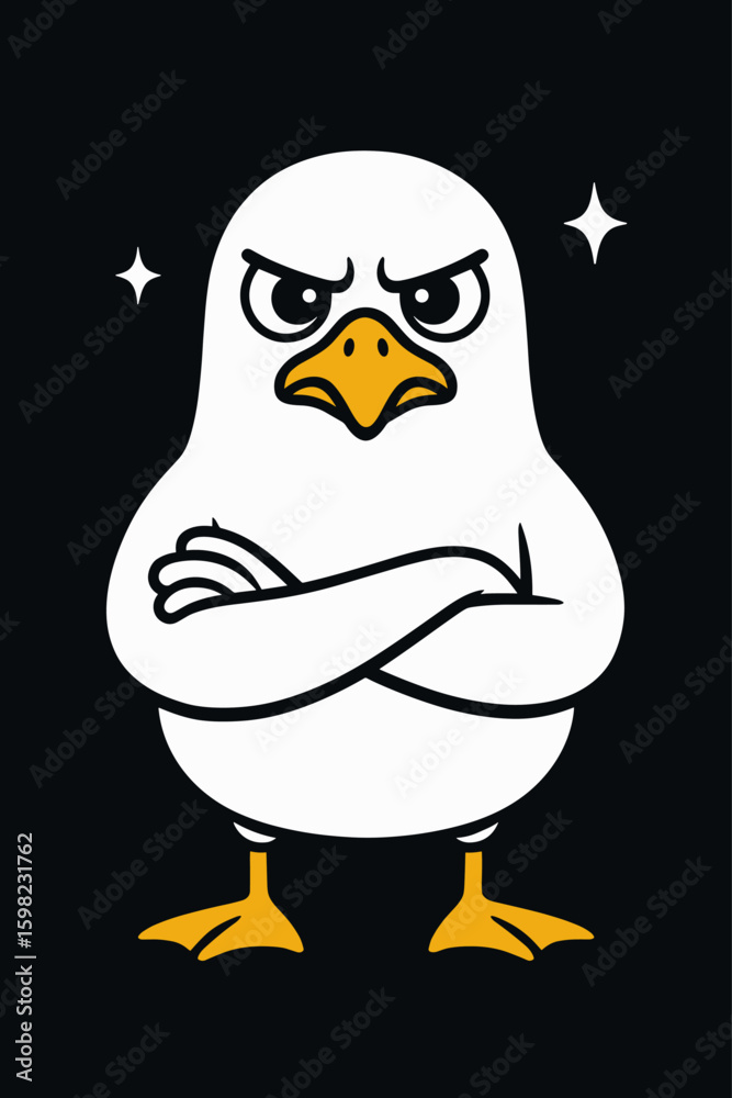 Obraz premium Funny Seagull vector illustration
