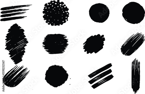Adobe Illustrator Artwork Black Grunge Brushes Set