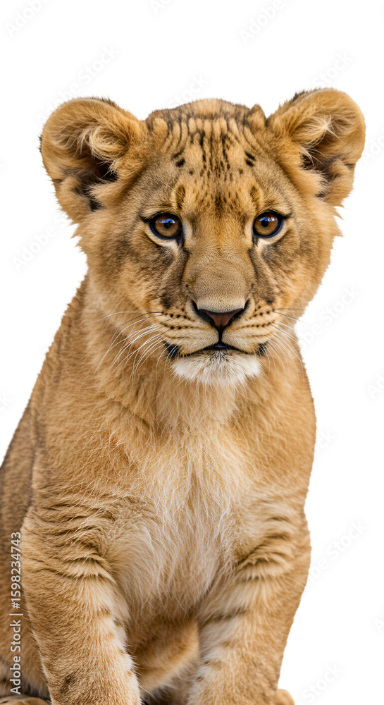 Photo Isolated Lion Cub on Transparent Background Photo Isolated Lion Cub on Transparent Background