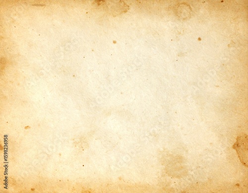 Old stained paper texture background with aged, weathered edges and a blank center for design or text copy space.