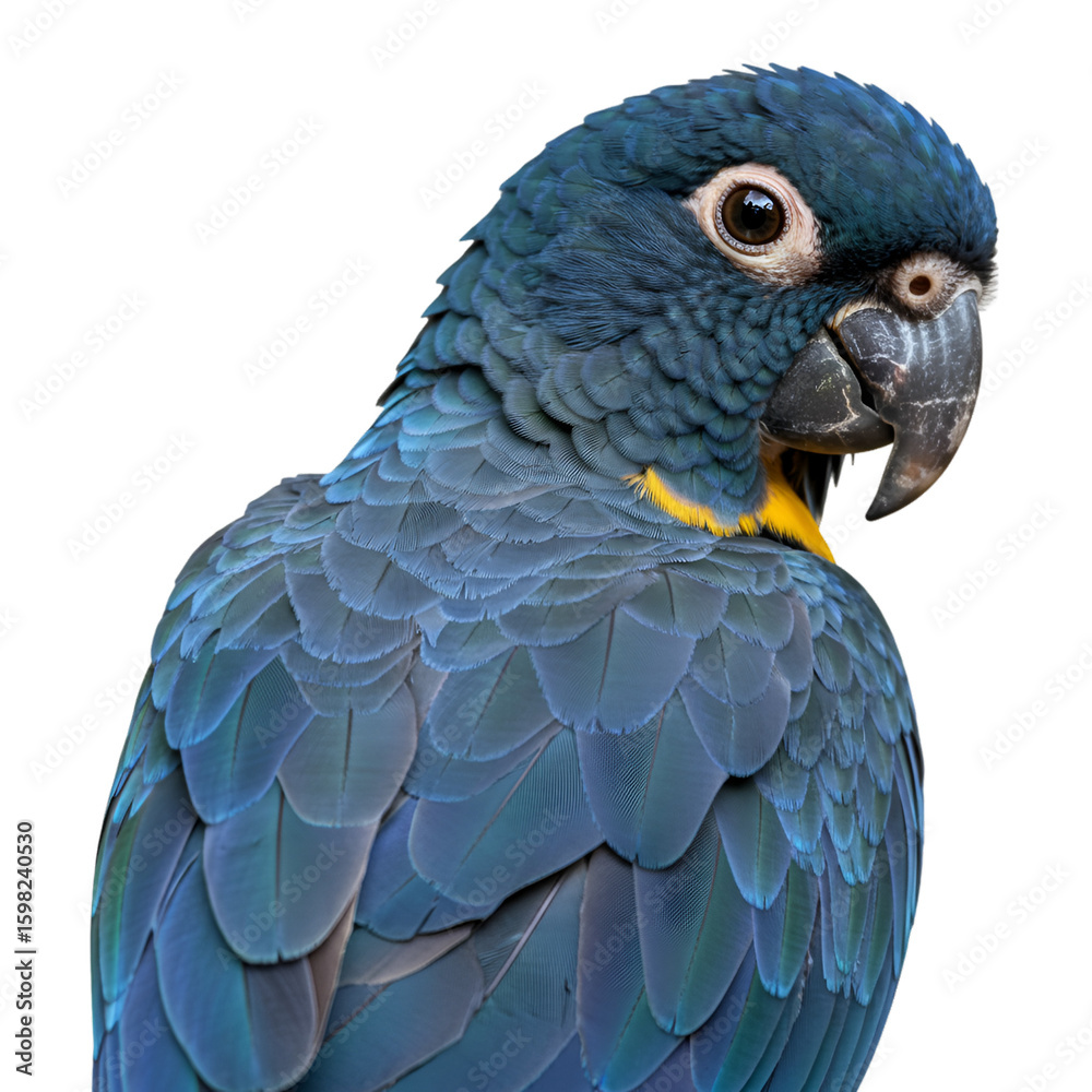 Fototapeta premium Realistic Photo Isolated Hyacinth Macaw Parrot