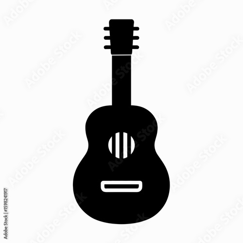 Acoustic Guitar Icon Representing Music and Creativity (Filled)