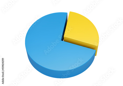 Vibrant Blue and Gold Pie Chart Data Visualization