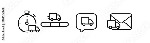 Delivery, shipping line icon set. logistics, courier, package line art, outline icons