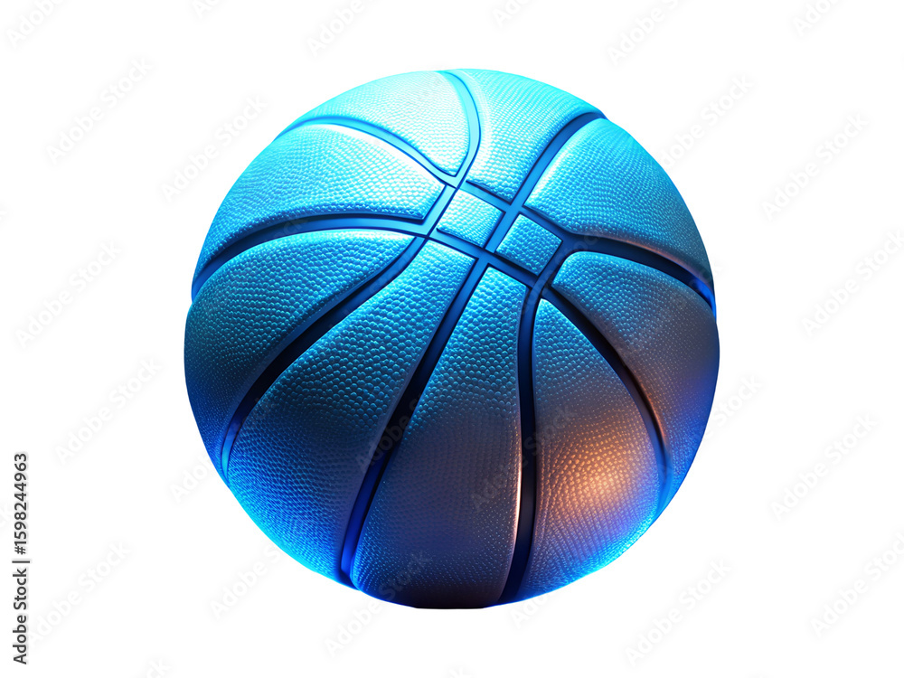 Fototapeta premium basketball with glowing blue light png image on transparent background