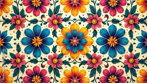 Intricate floral design, repeating seamlessly , geometric, pattern, print