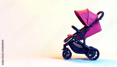 Bold graphic stroller print, vibrant colors on white, wallpaper, pattern