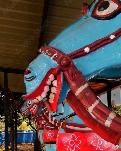 Blue Horse Statues in Vibrant Colors