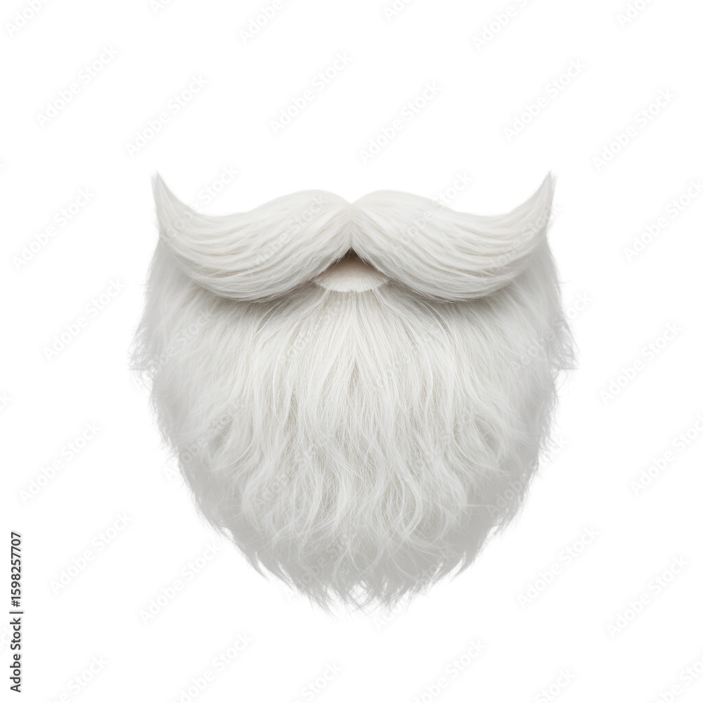Obraz premium Realistic Illustration of White Santa Beard Isolated