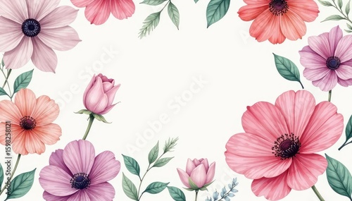 Delicate watercolor floral pattern, soft pastel hues, style, beautiful
