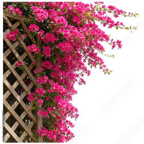 Pink Bougainvillea on Trellis Isolated PNG