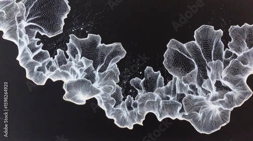 Abstract White Design On Black Background