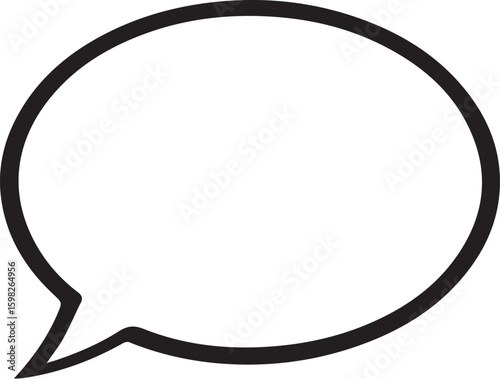 Black vector of a simple chat bubble with tail