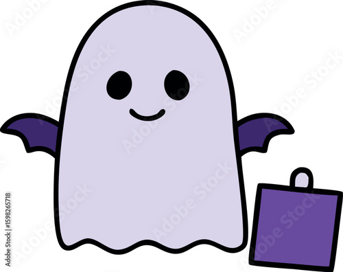 Charming cartoon Halloween scene featuring an animal character in a spooky yet playful design for seasonal celebrations on