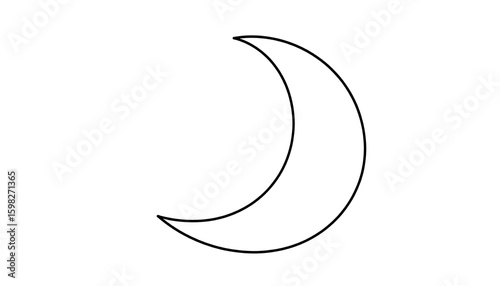 Simple crescent moon icon