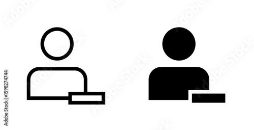 User avatar and minus sign. Remove user account icon