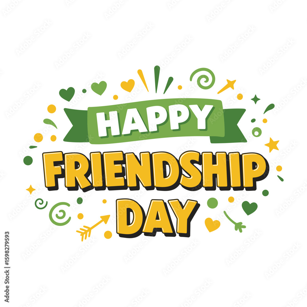 Fototapeta premium International Friendship Day card, poster. Typography design vector on white background