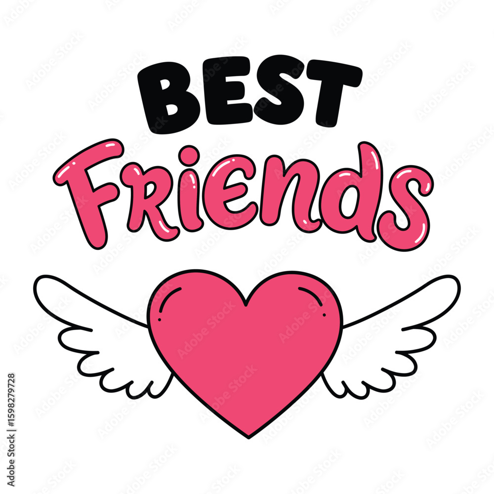 Fototapeta premium Quote about friends. Happy Friendship day phrase. Vector design elements for t-shirts, bags, posters