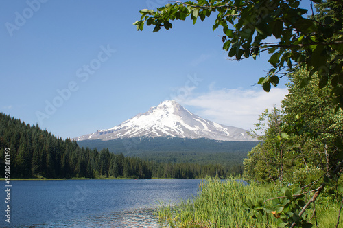 Nature Photography: Tranquil Lake and Snow-Capped Mountain Landscape

