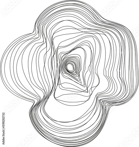 A concave circular shape with smooth lines and subtle contours, emphasizing depth and curvature.