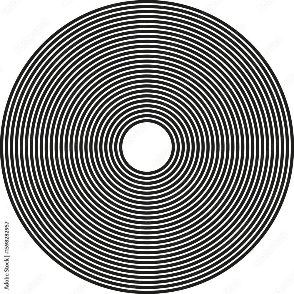 Fototapeta premium A design featuring large, concentric waves arranged in a circular formation, creating a rhythmic and dynamic pattern.