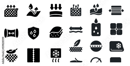 Skincare and dermatology solid icons set – filled, health, beauty symbols