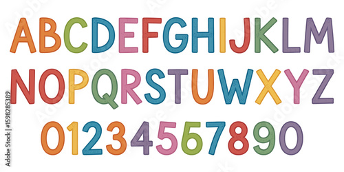 Bright Colorful Alphabet and Number Set Educational Fun