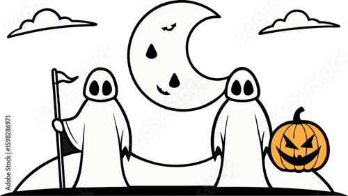 Stark black and white animal illustration of a hal on white background