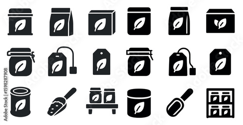 Eco-friendly solid icons set – filled, sustainable and green lifestyle symbols