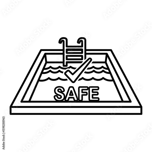 Public health safety symbol in a swimming pool icon