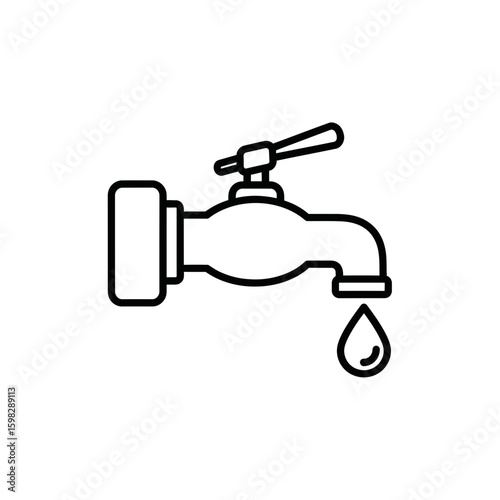 Personal hygiene faucet icon with water drop for cleanliness
