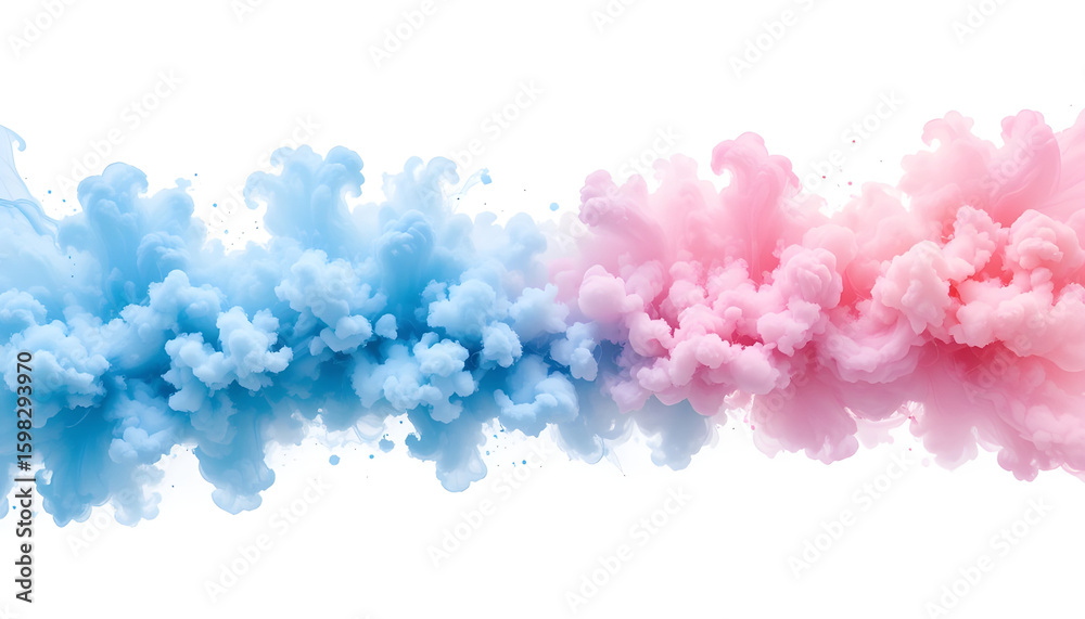 Fototapeta premium Dreamy Abstract Colorful Clouds Digital Artwork with Pastel Blue and Pink – Minimalist Ethereal Design