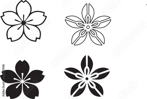 Cherry blossom flower motifs sakura floral