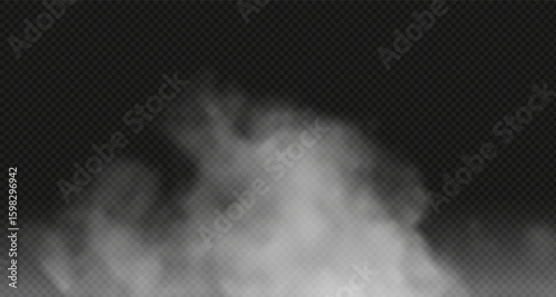 White steam spray and abstract water vapor isolated on a black background. Texture concept: cold fog or hot steam, fog and cloud for air pollution design, smog. png