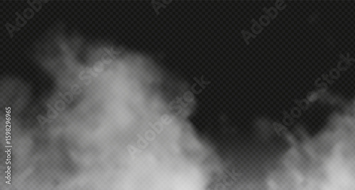 White steam spray and abstract water vapor isolated on a black background. Texture concept: cold fog or hot steam, fog and cloud for air pollution design, smog. png
