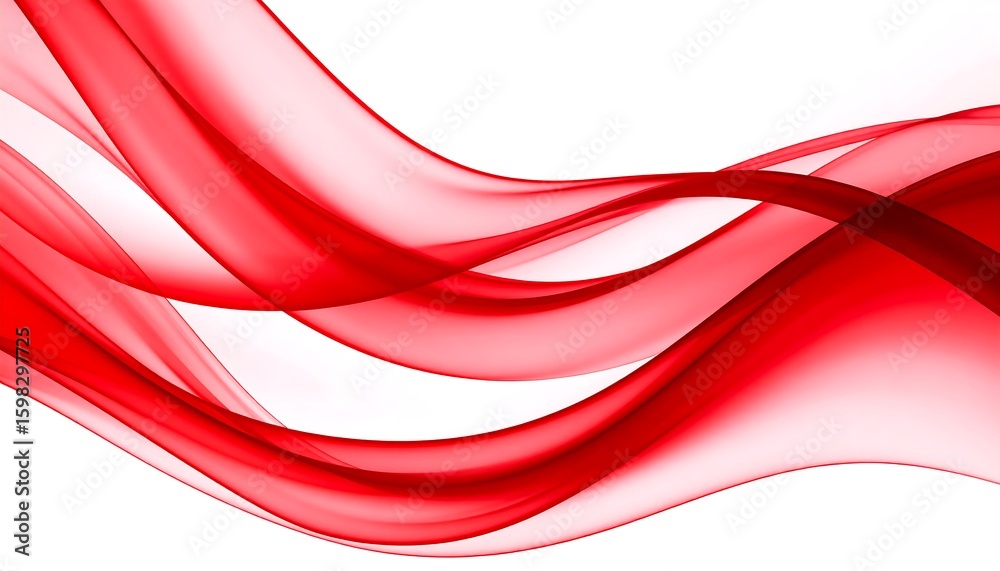 Naklejka premium Abstract red flowing ribbons